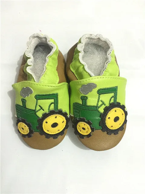 100% Genuine Cow Leather Baby Moccasins Cartoon Pattern Soft Soled Baby Boy Shoes Girl Newborn Infant Crib Shoes First Walkers