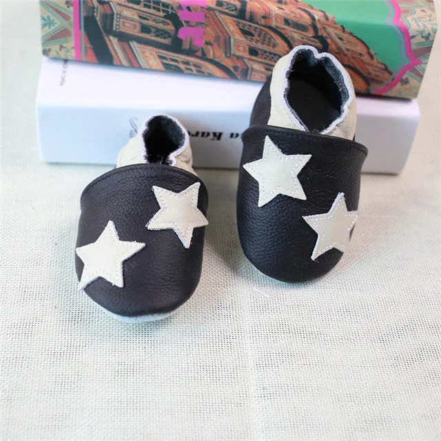 100% Genuine Cow Leather Baby Moccasins Cartoon Pattern Soft Soled Baby Boy Shoes Girl Newborn Infant Crib Shoes First Walkers