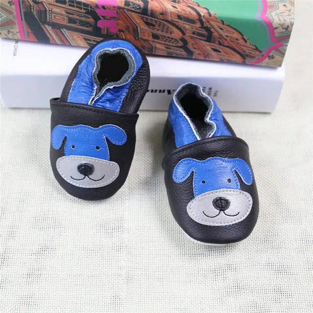 100% Genuine Cow Leather Baby Moccasins Cartoon Pattern Soft Soled Baby Boy Shoes Girl Newborn Infant Crib Shoes First Walkers