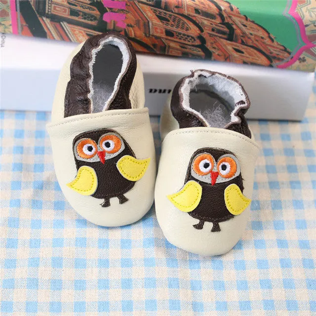 100% Genuine Cow Leather Baby Moccasins Cartoon Pattern Soft Soled Baby Boy Shoes Girl Newborn Infant Crib Shoes First Walkers