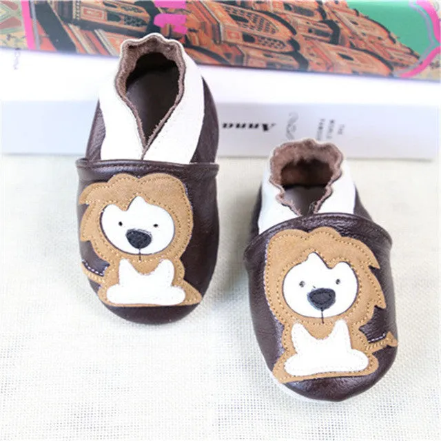 100% Genuine Cow Leather Baby Moccasins Cartoon Pattern Soft Soled Baby Boy Shoes Girl Newborn Infant Crib Shoes First Walkers