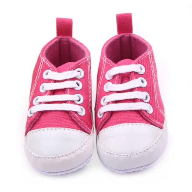 12 Colors Infant Toddler Canvas Sneakers Baby Boy Girl Soft Sole Crib Shoes First Walkers for 0-12M