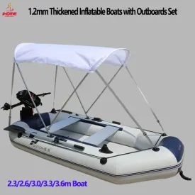 1.2mm Thickness PVC Inflatable Boat with Electric Motor & Sunshade