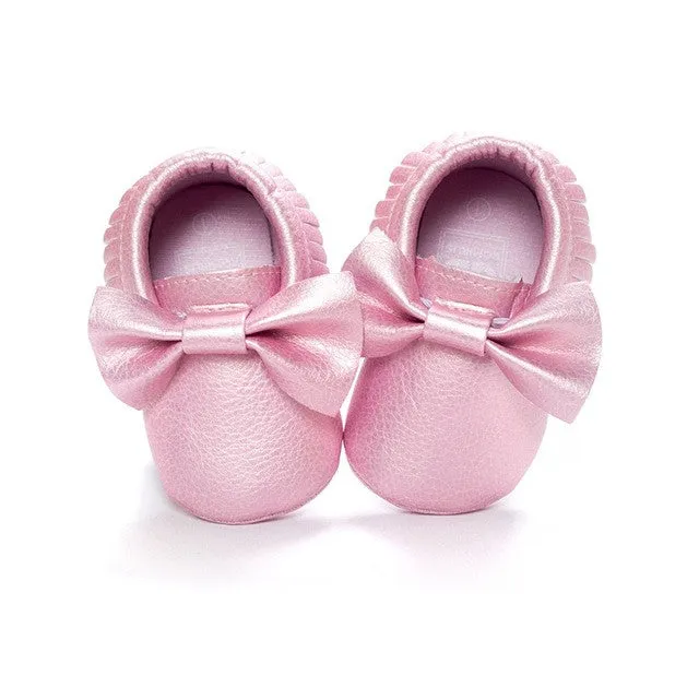 18-colors Handmade Fashion Tassels Baby Moccasin Newborn Shoes Soft Bottom Infants Crib Shoes PU leather Prewalkers