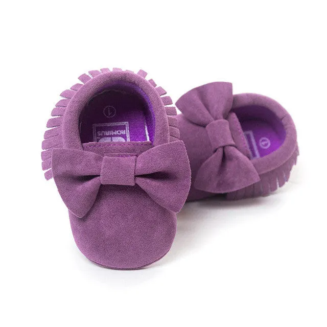 2016 New Suede Tassel Bow pu leather Newborn Baby Infant Toddler baby Moccasins Soft Mocc Bebe Non-slip Prewalker Baby Shoes