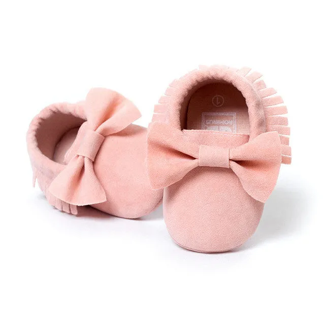 2016 New Suede Tassel Bow pu leather Newborn Baby Infant Toddler baby Moccasins Soft Mocc Bebe Non-slip Prewalker Baby Shoes