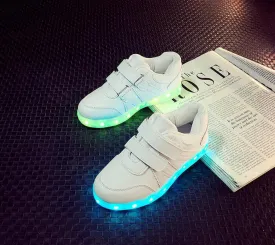 2017 Sneakers children USB charging Luminous Lighted Sneakers Boys / Girls Colorful led lights Children's Shoes