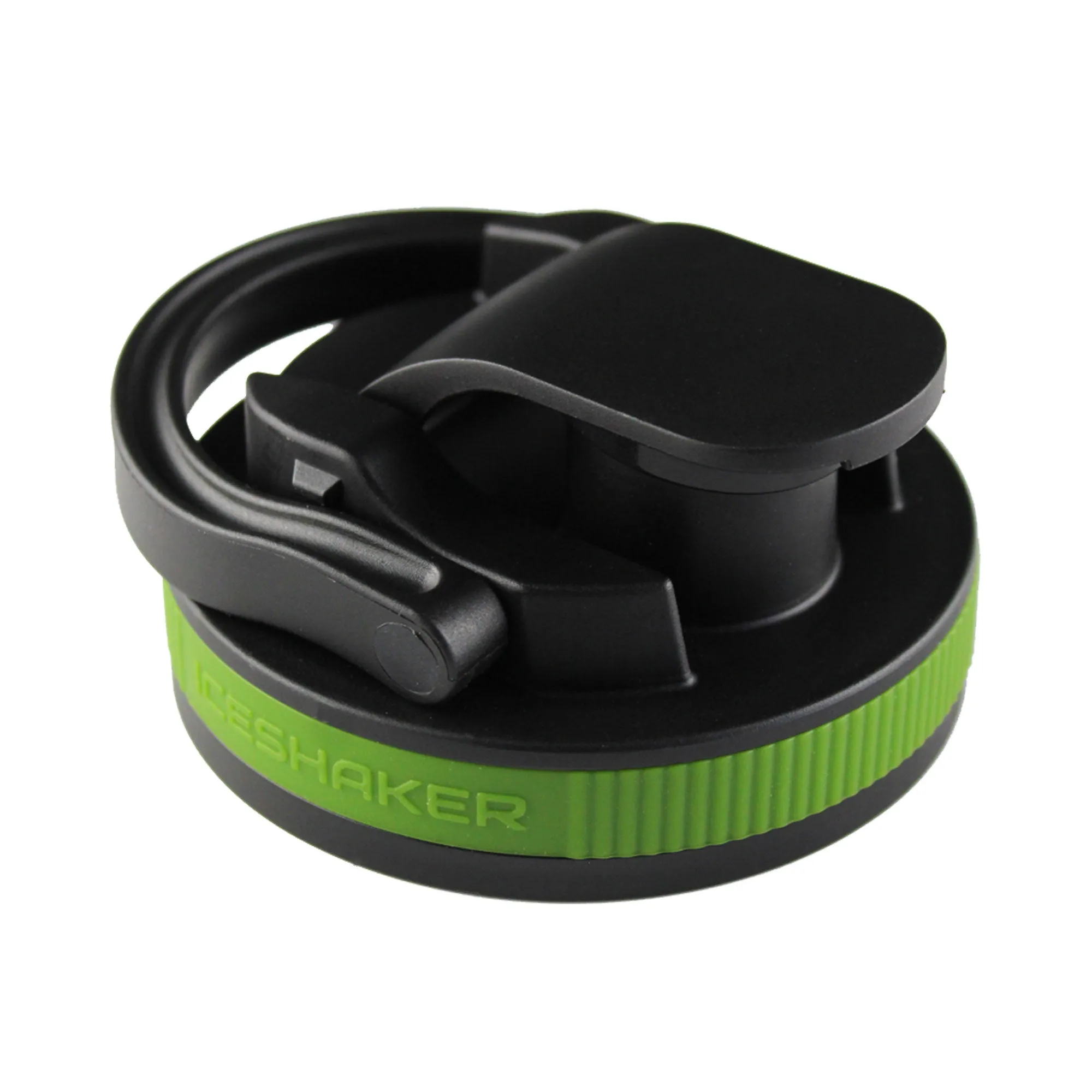 26oz Shaker Lid - Black Lid with Green Band