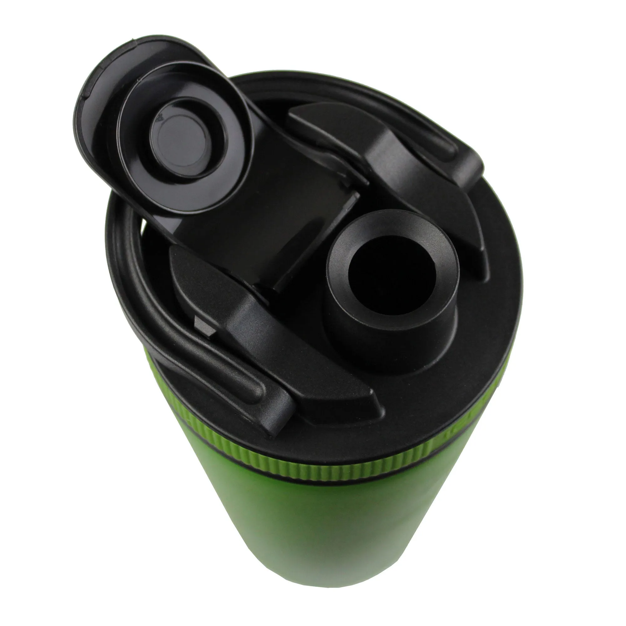 26oz Shaker Lid - Black Lid with Green Band