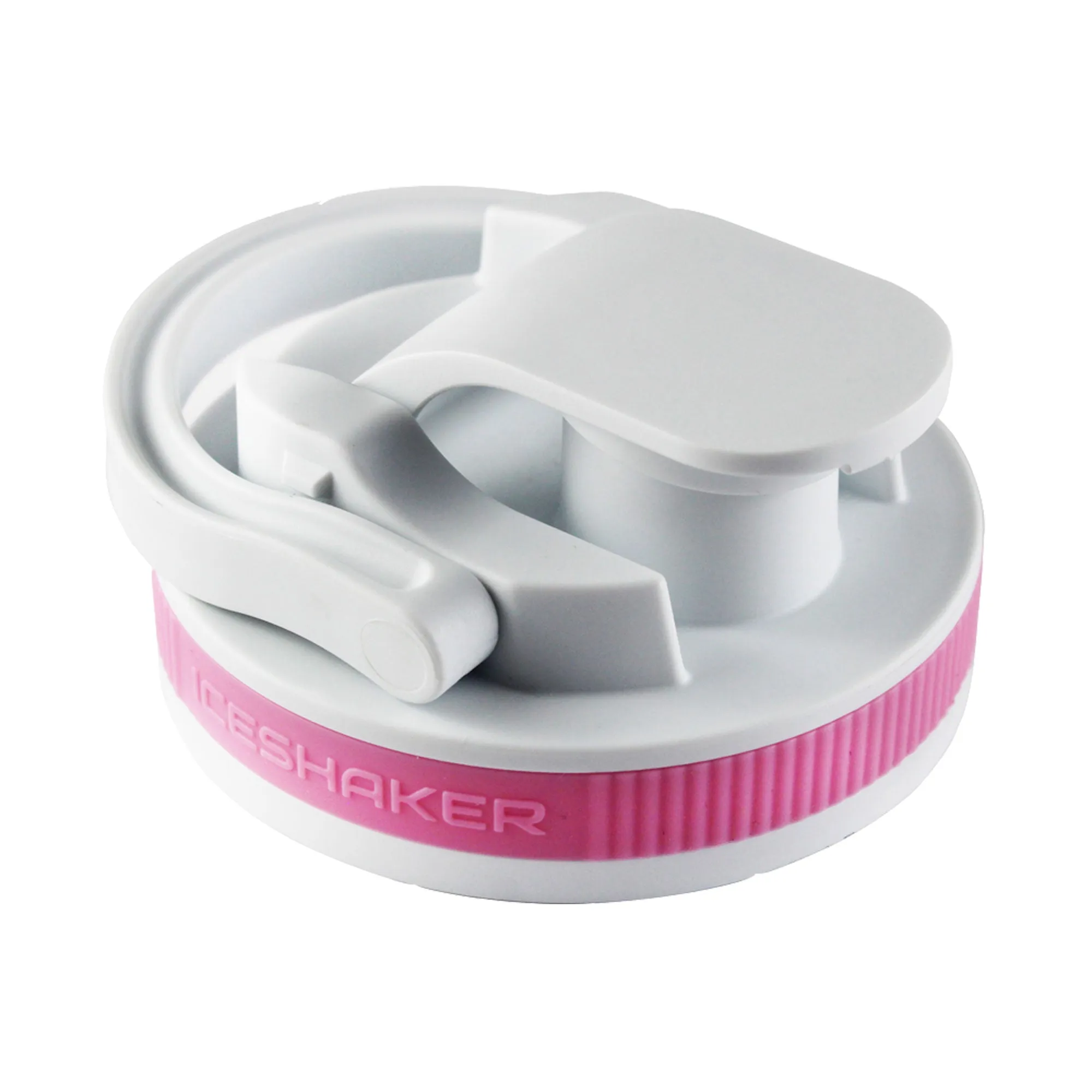 26oz Shaker Lid - White Lid with Pink Band