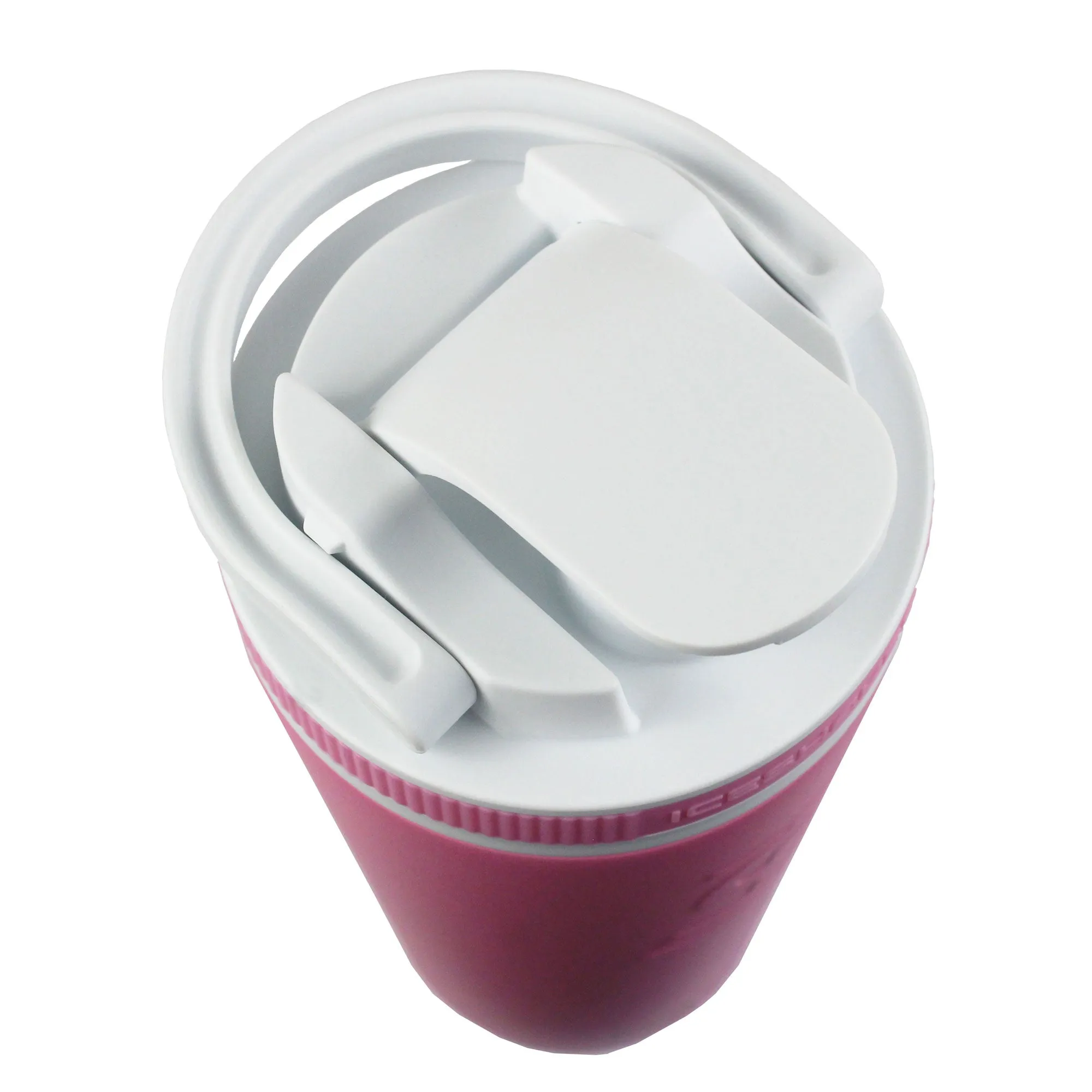 26oz Shaker Lid - White Lid with Pink Band