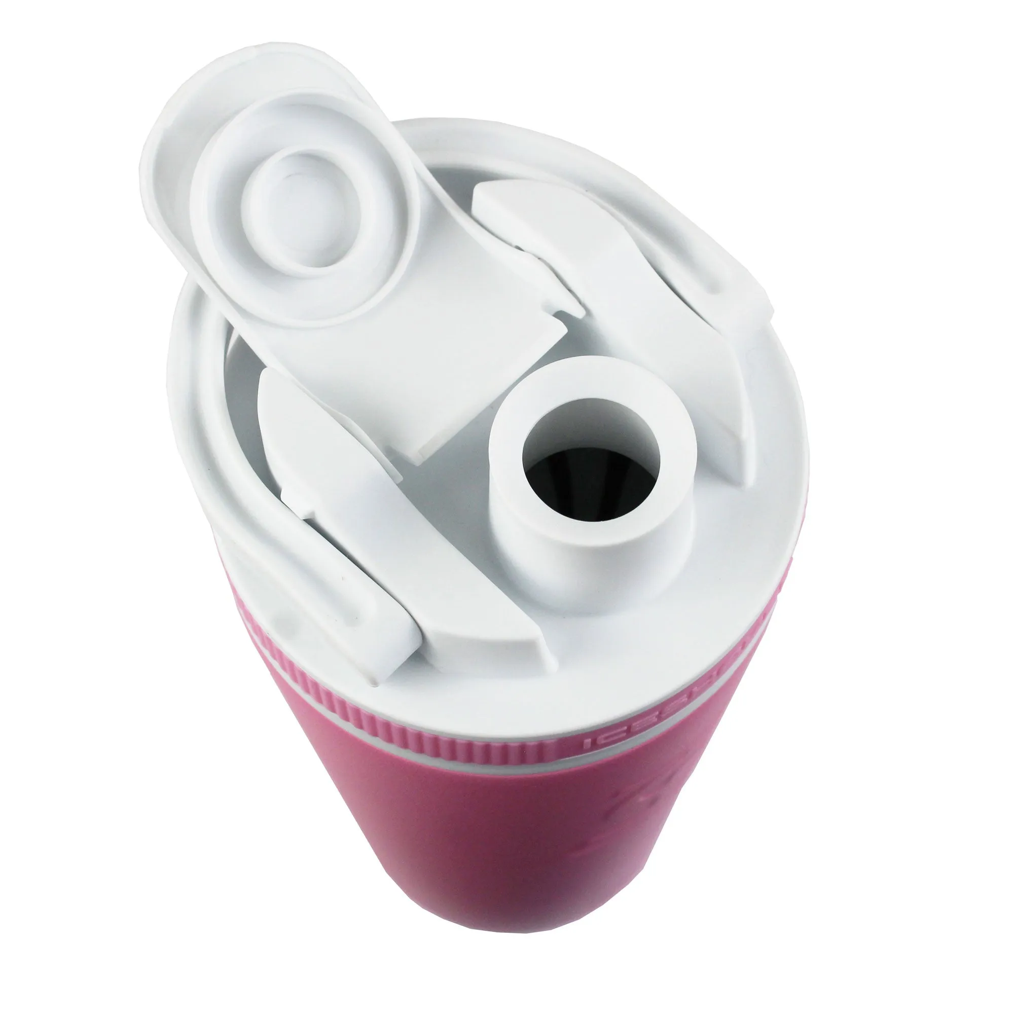 26oz Shaker Lid - White Lid with Pink Band