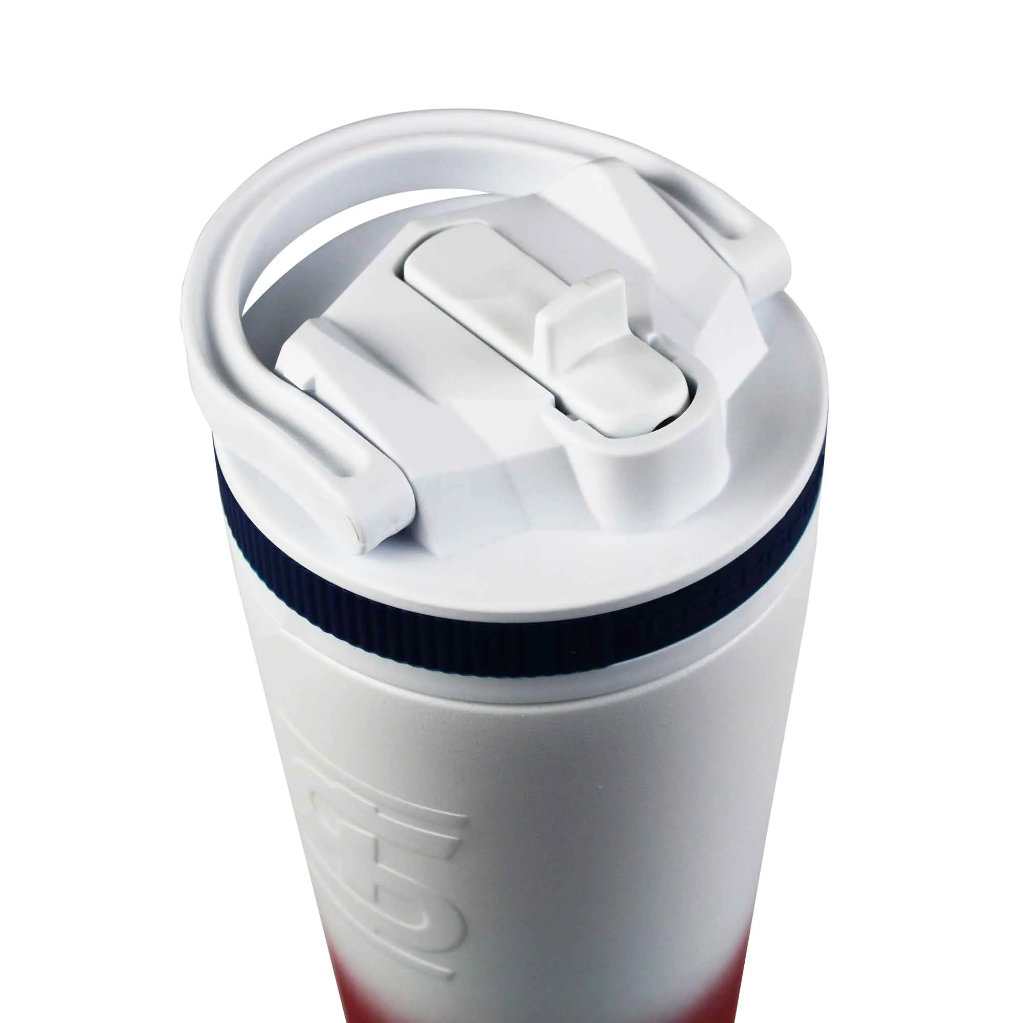 26oz Sport Lid & Internal Straw - White Lid with USA Band