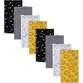 8-Pack Baby Boys Stars Flannel Burp Cloths