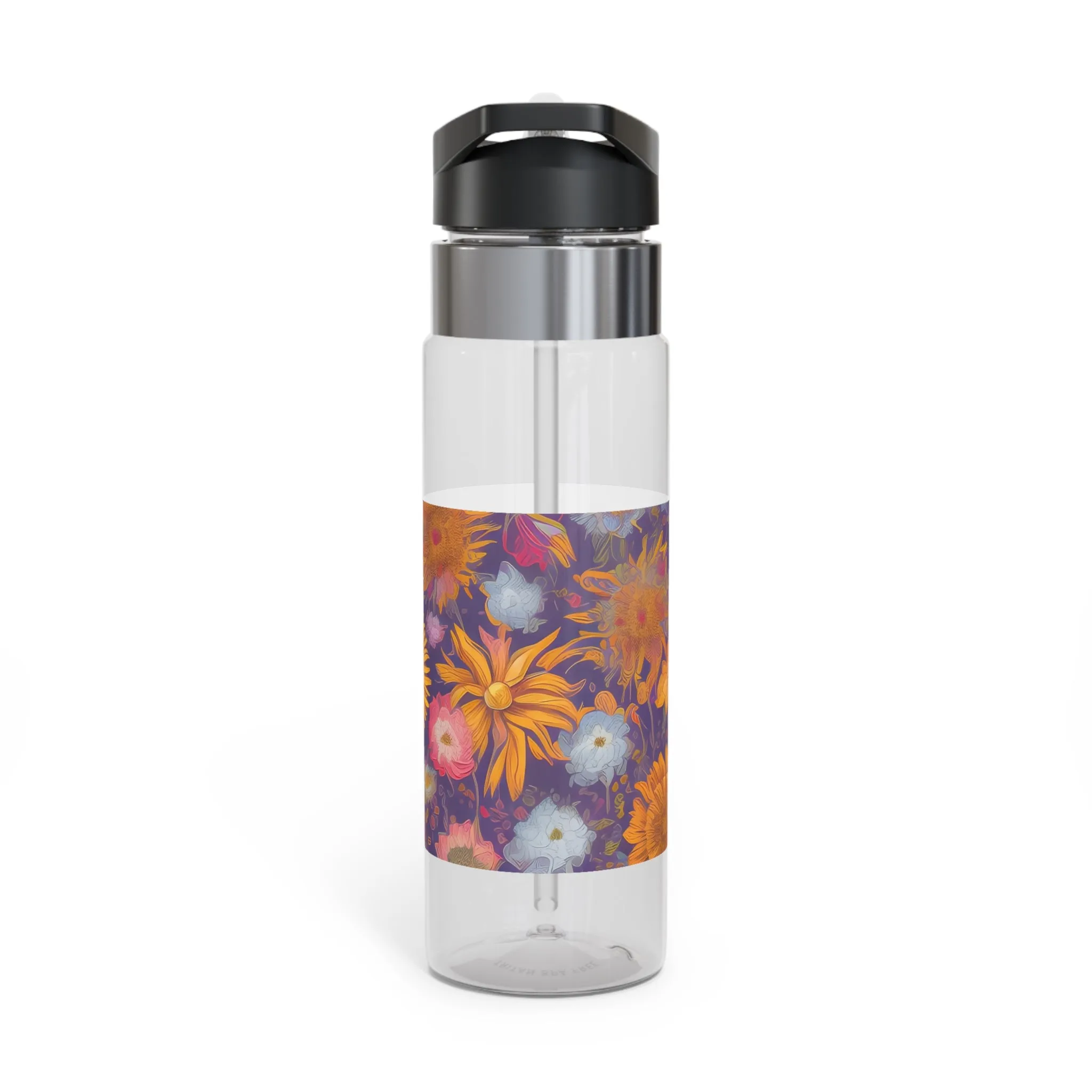 Abstract Flowers, 20oz Sport Water Bottle, BPA-Free, Tritan™ plastic