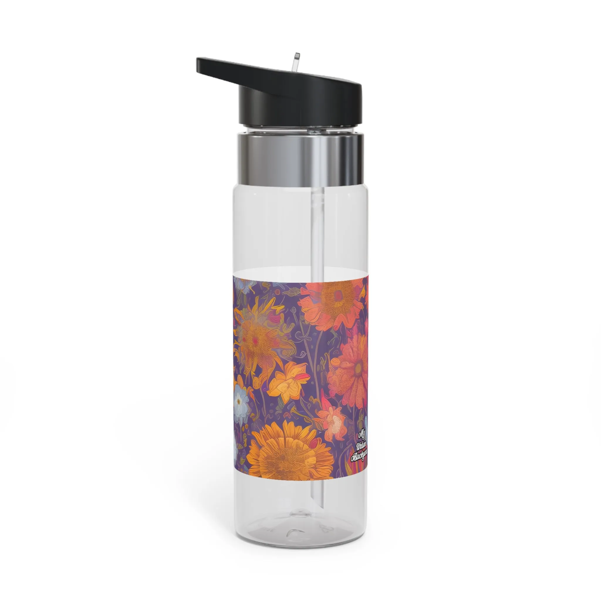 Abstract Flowers, 20oz Sport Water Bottle, BPA-Free, Tritan™ plastic