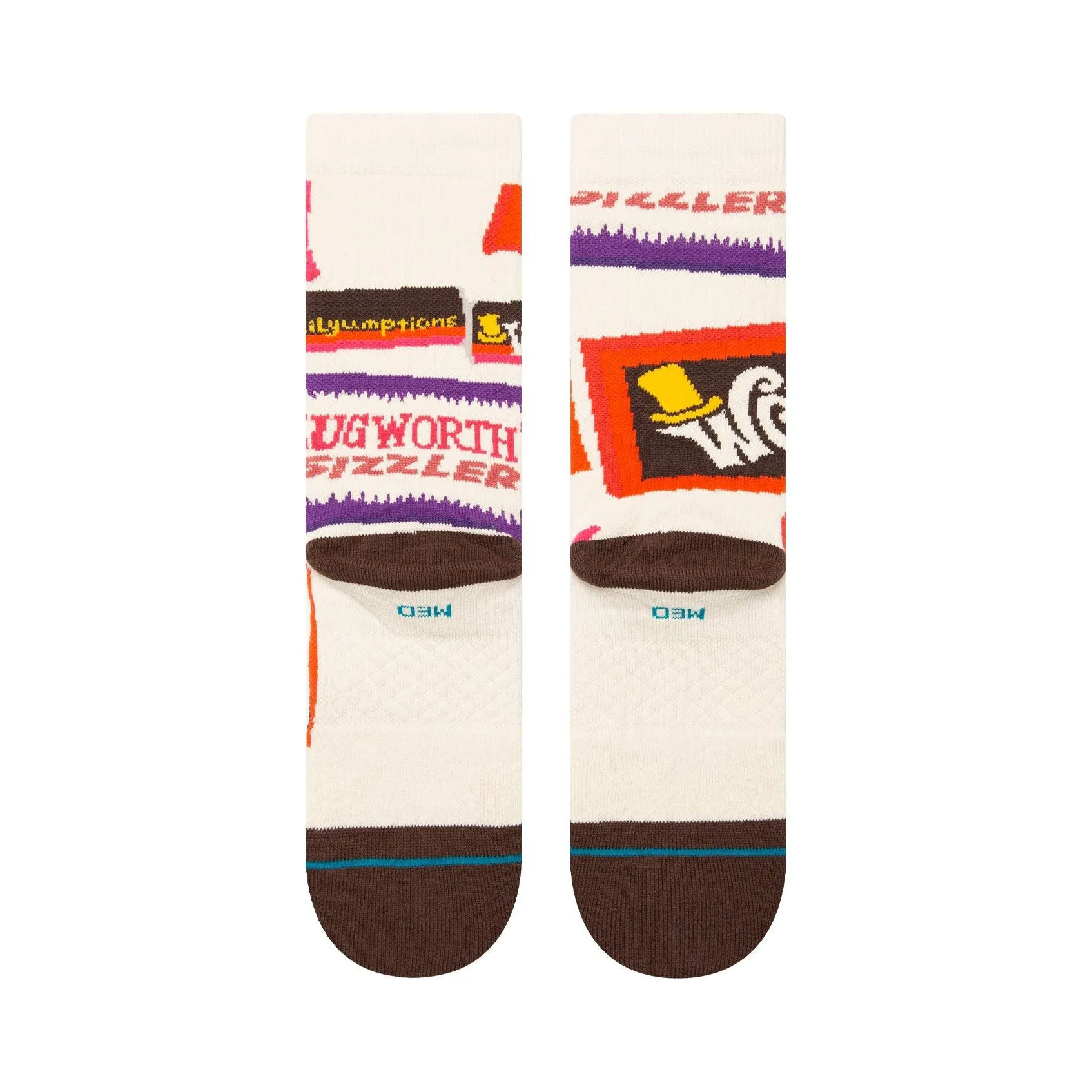 Adult Crew Socks - Wonka Bars - Brown