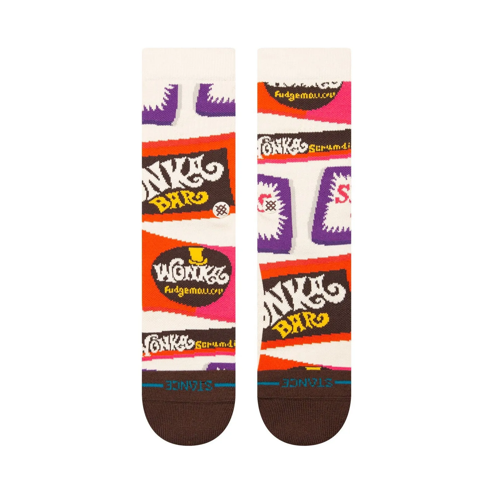 Adult Crew Socks - Wonka Bars - Brown