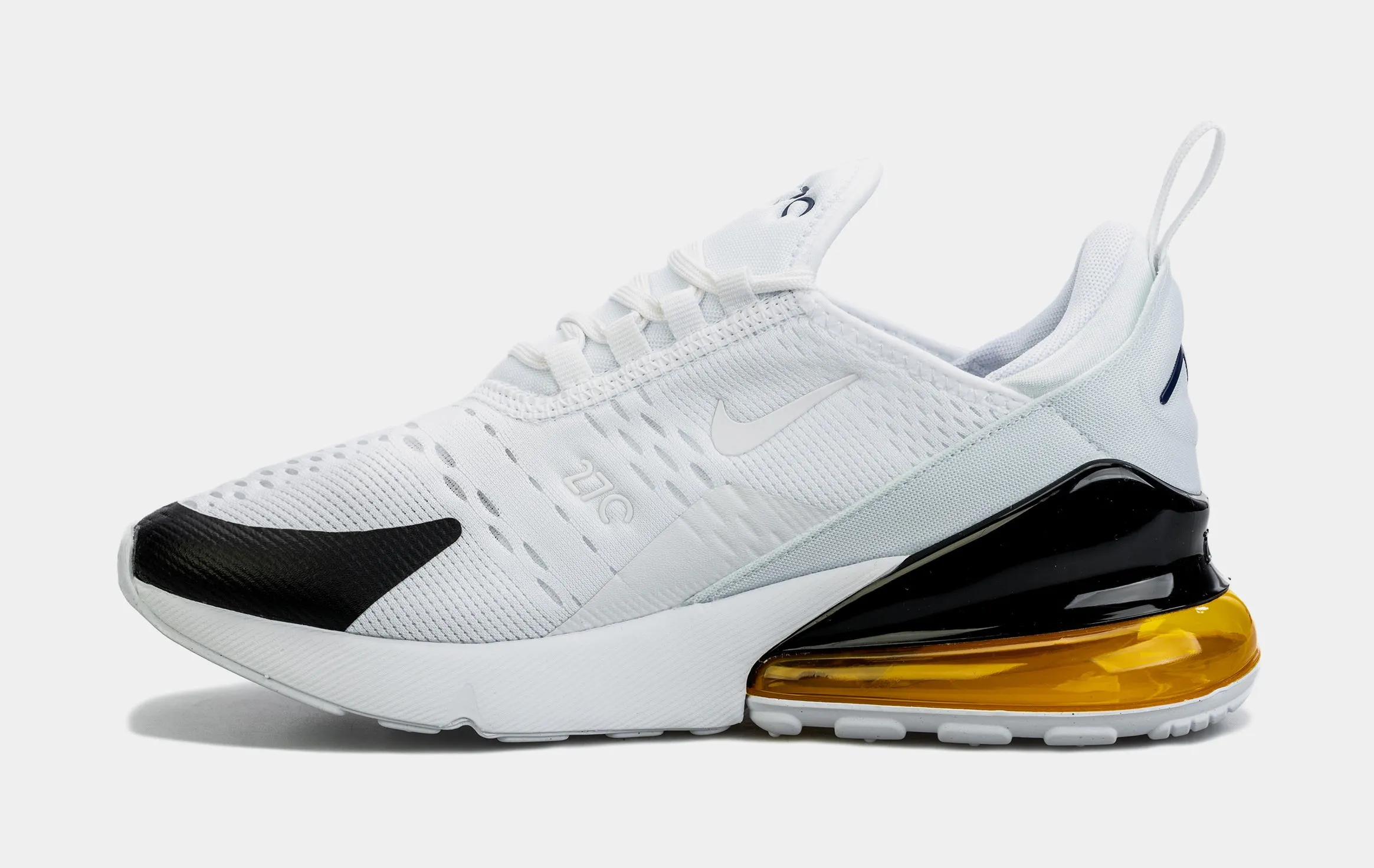 Air Max 270 Grade School Running Shoes (White/Gold)