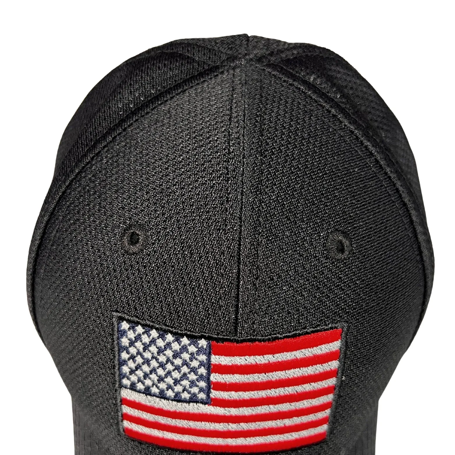 American Flag Mesh-on-Mesh Black Trucker Hat