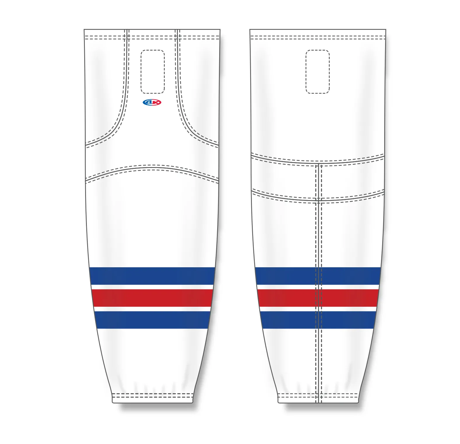 Athletic Knit (AK) HS2100-313 Kitchener Rangers White Mesh Ice Hockey Socks