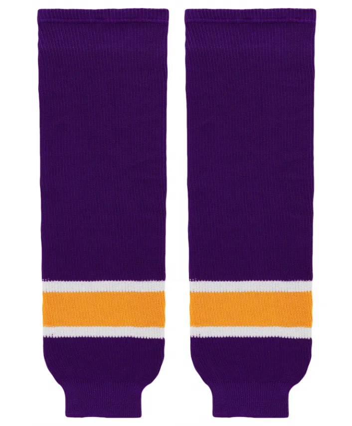 Athletic Knit (AK) HS630-751 Vintage Los Angeles Kings Purple Knit Ice Hockey Socks