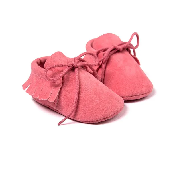 Baby Boy Girl Baby Moccasins Soft Moccs Shoes Bebe Fringe Soft Soled Non-slip Footwear Crib Shoes New PU Suede Leather Newborn