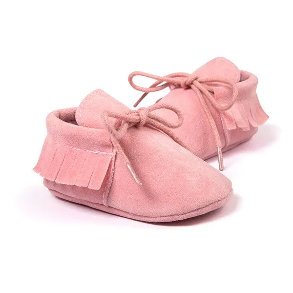 Baby Boy Girl Moccasins Moccs Shoes First Walkers Bebe Fringe Soft Soled Non-slip Footwear Crib Shoes PU Suede Leather Newborn