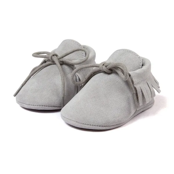 Baby Boy Girl Moccasins Moccs Shoes First Walkers Bebe Fringe Soft Soled Non-slip Footwear Crib Shoes PU Suede Leather Newborn