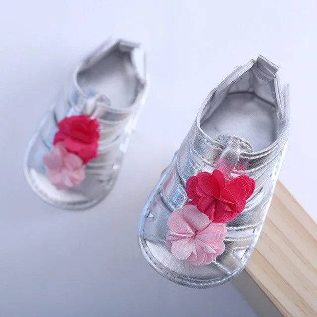 Baby flower rose Girls Princess Shoes leopard newborn prewalker Soft Sole First Walkers 0-18month infant sapatos anti-skid R4215