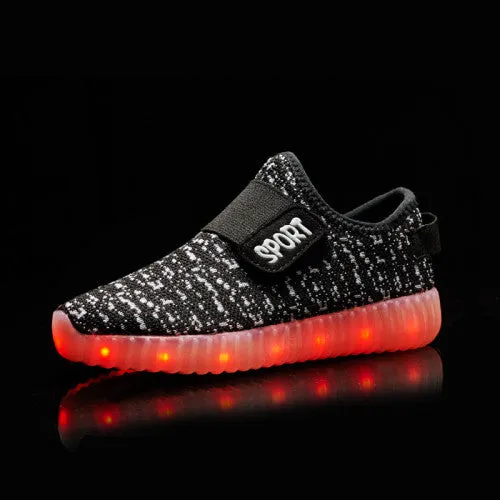 BBX Brand USB Kids LED Shoes Fashion LED Sneakers Children's Breathable Sport Lighted Luminous Boys Girls Shoes Free Shipping