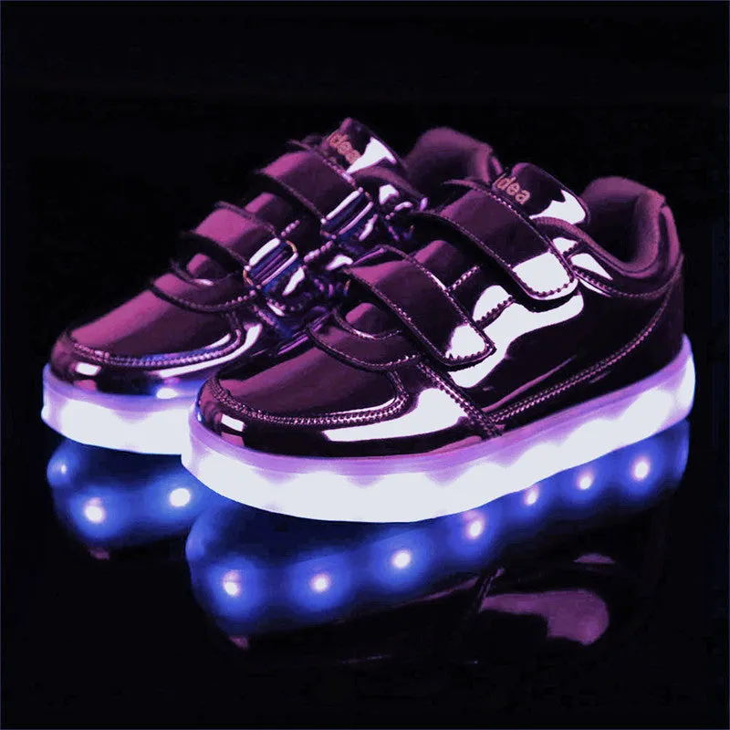 BBX Brand USB Kids LED Shoes Fashion LED Sneakers Children's Breathable Sport Lighted Luminous Boys Girls Shoes Free Shipping