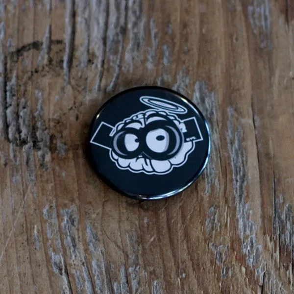 Black Brain Button Pin