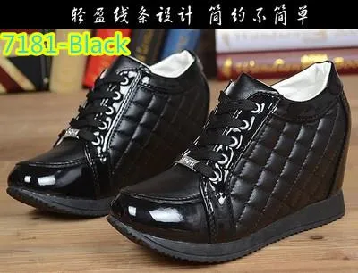 Black White Free Shipping Hidden Wedge Heels Fashion Women's Elevator Shoes Casual Shoes For Women wedge heel Rhinestone 2017