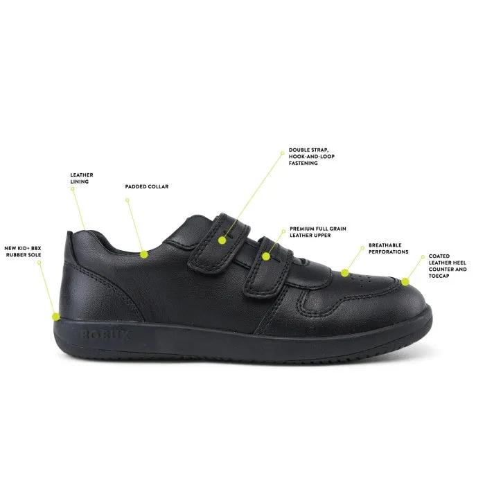 Bobux Kid  Black School Leather Shoe Leap Trainer