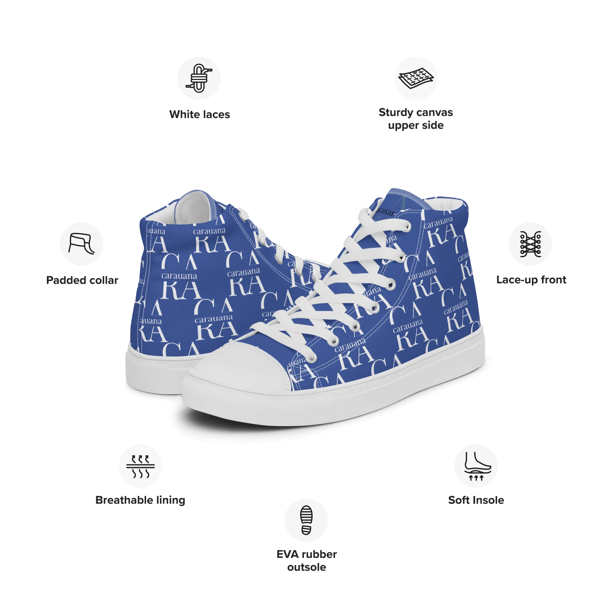 CARAUANA Hip Hop canvas shoes Blue Branded