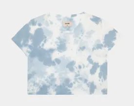 Carine Crop Tie Dye Womens T-Shirt (Blue)