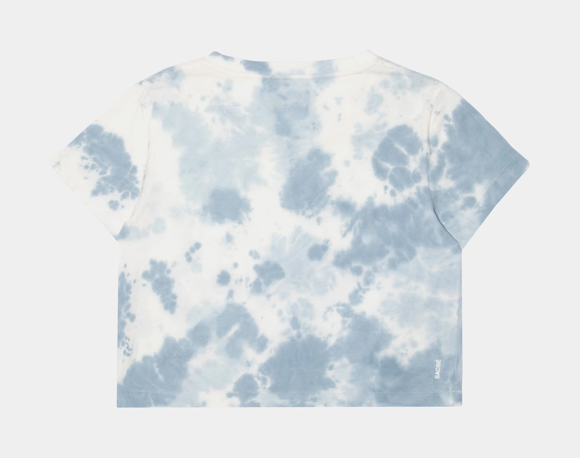 Carine Crop Tie Dye Womens T-Shirt (Blue)