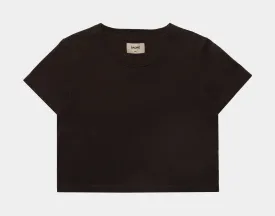 Carine Crop Washed Womens T-Shirt (Black)