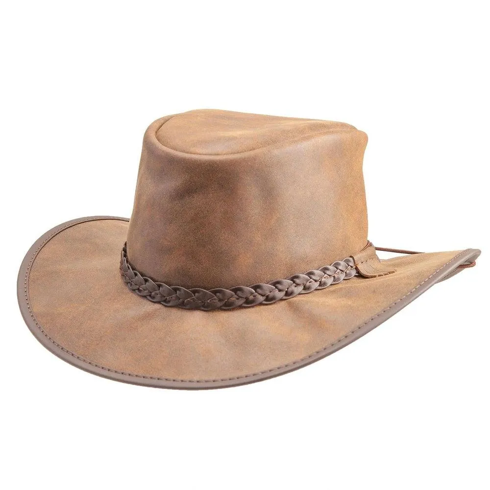 Crusher | Womens Leather Crushable Outback Hat