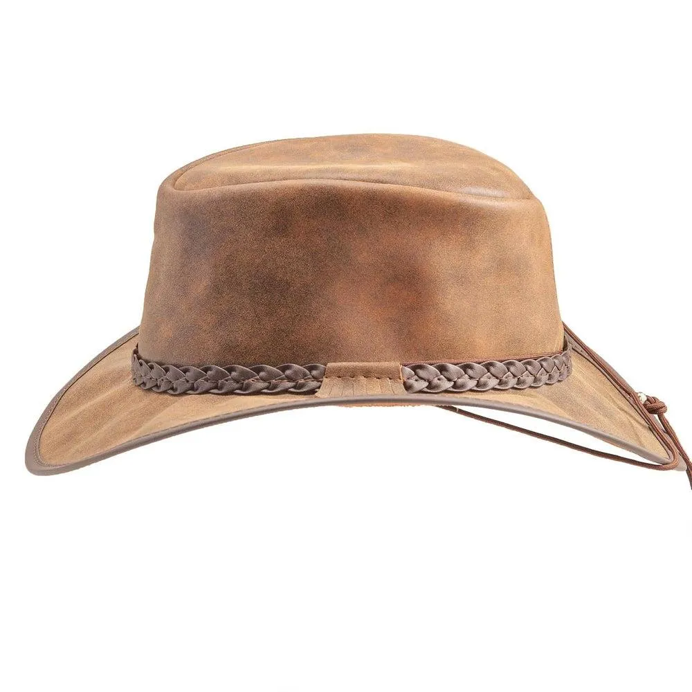 Crusher | Womens Leather Crushable Outback Hat