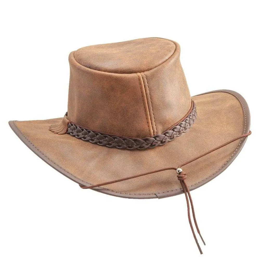 Crusher | Womens Leather Crushable Outback Hat