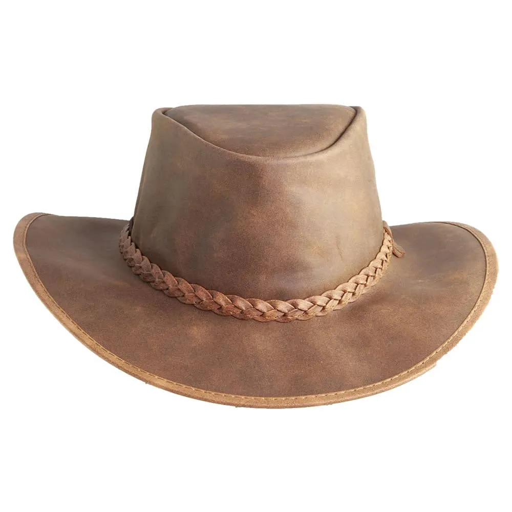 Crusher | Womens Leather Crushable Outback Hat