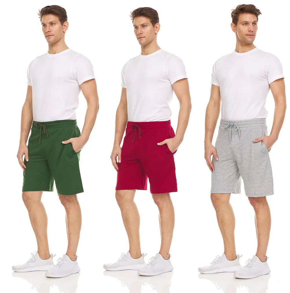 DARESAY Athletic Shorts For Men - Premium French Terry Men's Shorts, Gym Shorts For Men w/Pockets, Drawstring Closure, 3-Pk