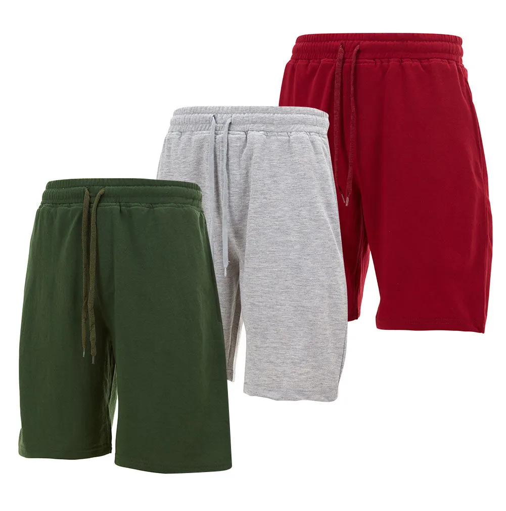 DARESAY Athletic Shorts For Men - Premium French Terry Men's Shorts, Gym Shorts For Men w/Pockets, Drawstring Closure, 3-Pk