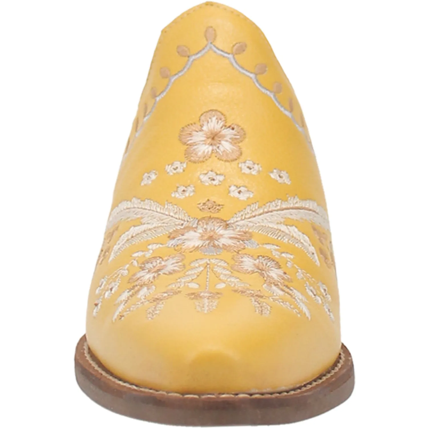 Dingo Womens Wildflower Mule Mule Shoes Leather Yellow