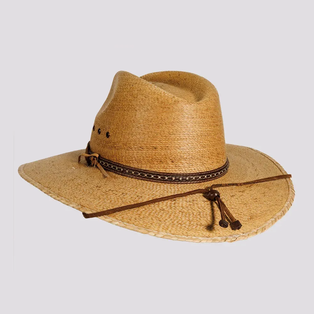 Falcon | Mens Fine Mexican Palm Wide Brim Straw Sun Hat