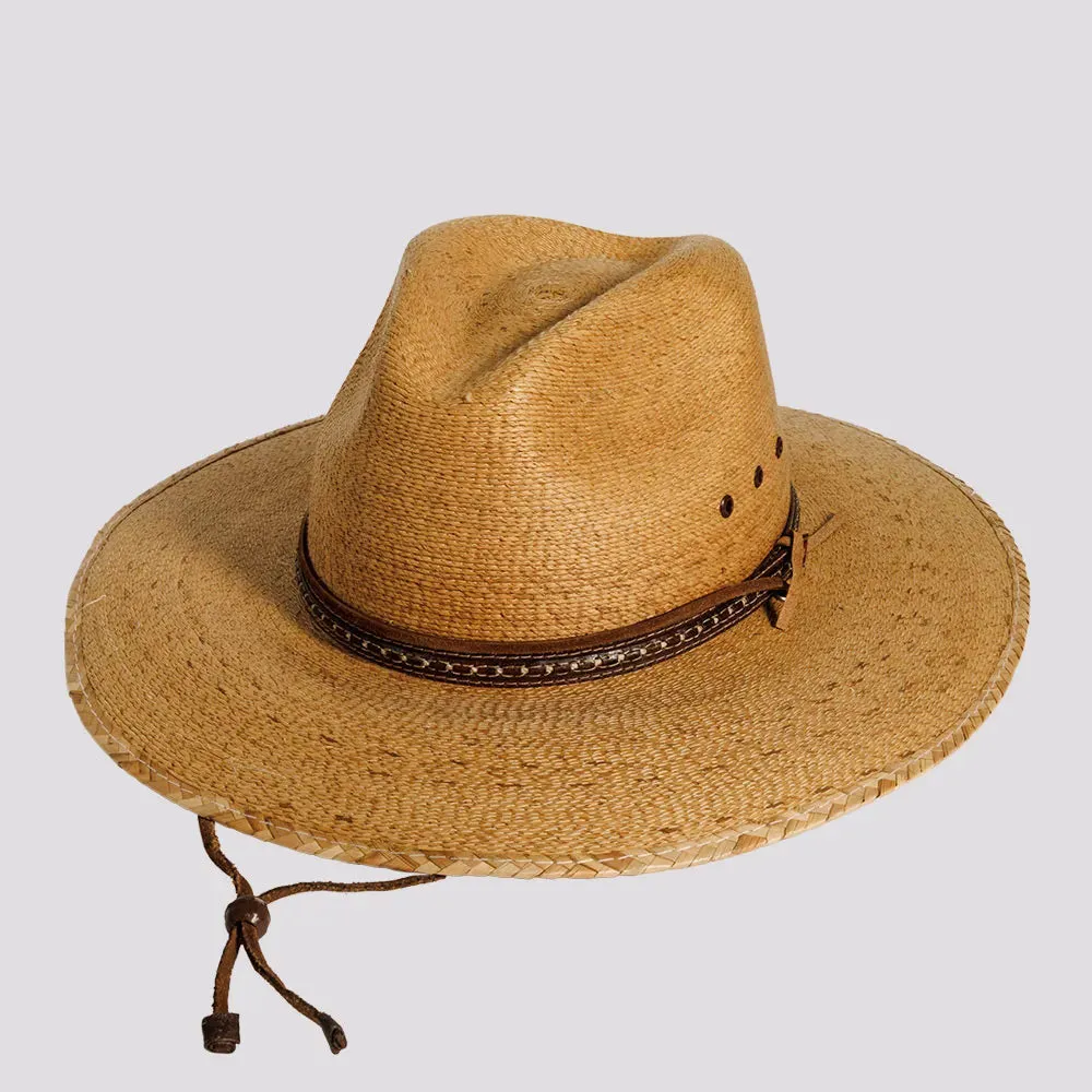 Falcon | Mens Fine Mexican Palm Wide Brim Straw Sun Hat