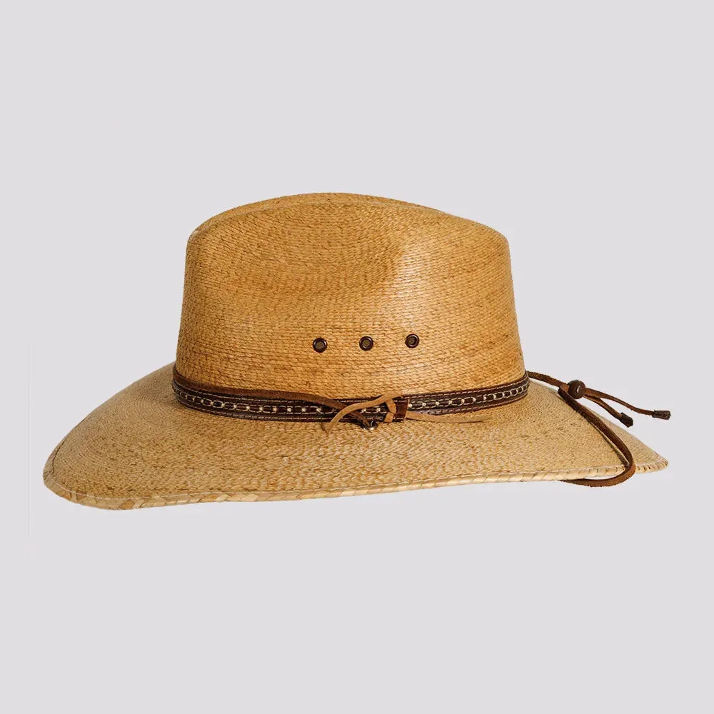 Falcon | Mens Fine Mexican Palm Wide Brim Straw Sun Hat