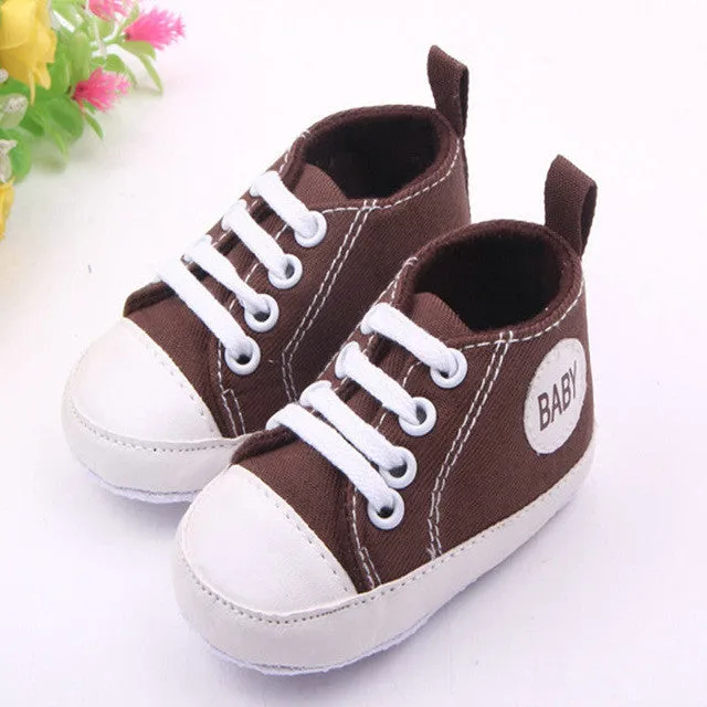 Fashion Infant Toddler Newborn Shoes Baby Girl Boy Sports Sneakers Soft Bottom Anti-slip T-tied First Walkers Prewalker